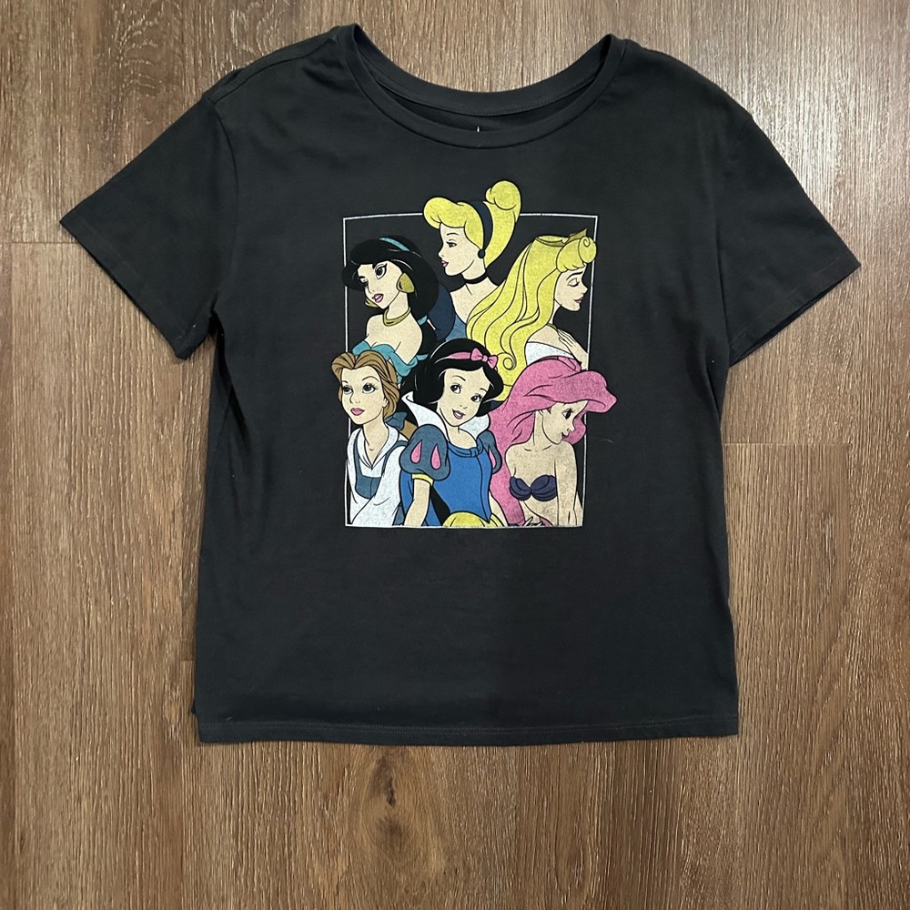 Disney Black T-Shirt with Princesses